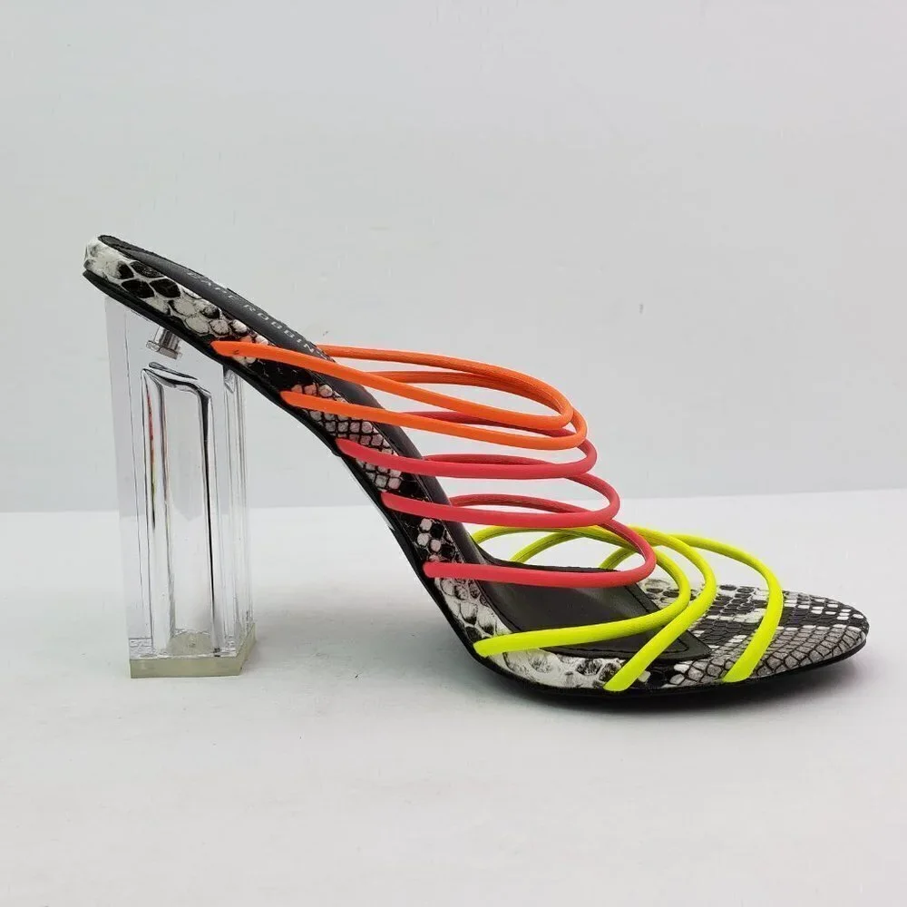 Cape Robbin Fia Womens  7.5 Neon Multi Colored Slip On Party 4.5